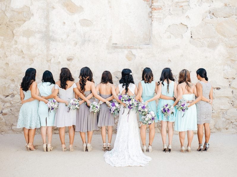 bridesmaids lined up
